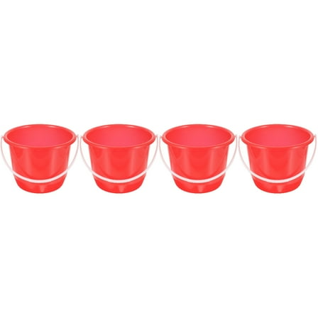 MLINS 4pcs Plastic Water Bucket with Handle Portable Bucket Multipurpose Bucket for Home 5L