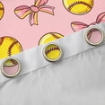 thumbnail image 4 of Erosebridal Pink Bow Softball Black Out Curtains, Cute Sport Curtains Pack of 2 (42x63 Each) for Girls and Boys, 4 of 6