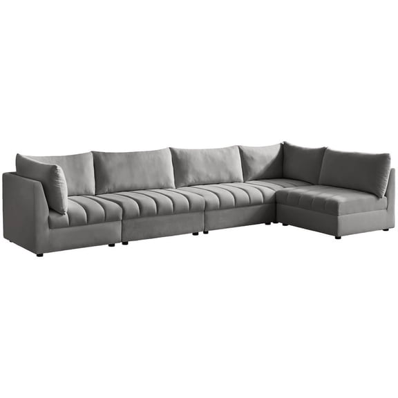 Meridian Furniture Jacob Grey Velvet Modular Sectional