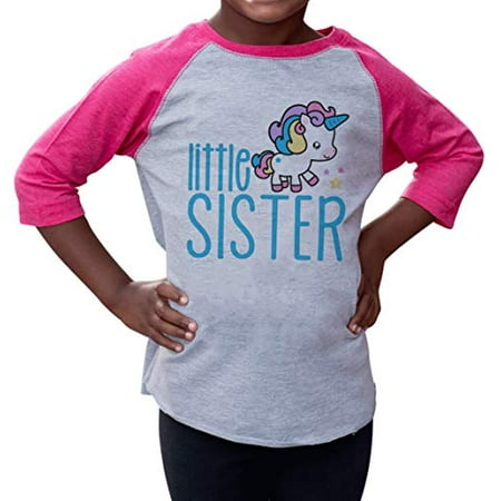 

7 ate 9 Apparel Kids Little Sister Unicorn Pink