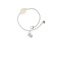 thumbnail image 2 of Delight Jewelry Silvertone Small True Love Waits Heart - Goldtone Leaf Delicate Bracelet, 6.25+1.75", 2 of 4