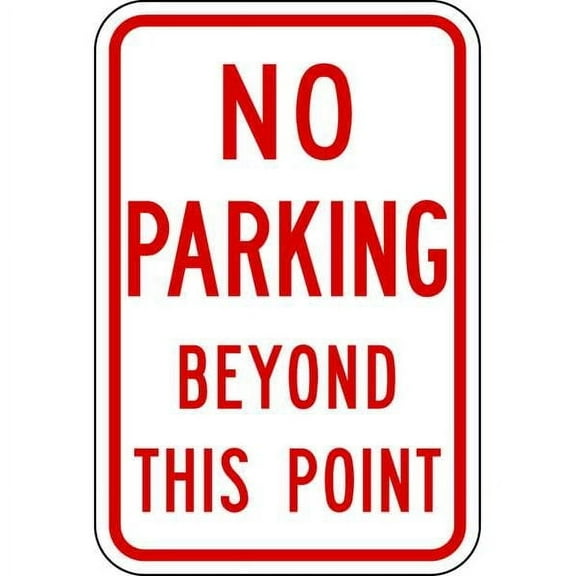 Lyle No Parking Sign, 12" W, 18" H, English, Aluminum, White NP-014-12HA