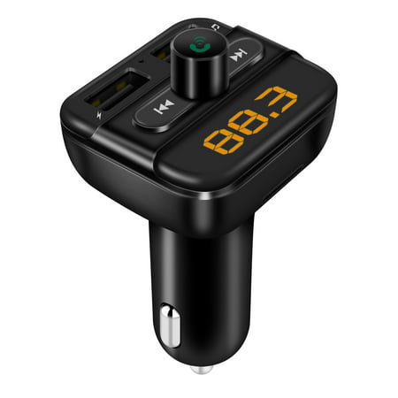 VETOMILE Best Bluetooth Fm Transmitter 2018 With Dual USB Charging Ports, Wireless In-Car,Hands-Free Calling for IPhone, IPad, Tablet, MP3/MP4 (Black (Best Way To Charge An Ipad)