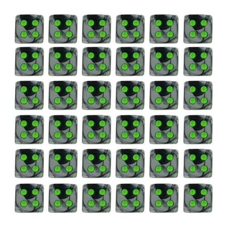 Gemini 4: 12mm D6 Black Green/Gold (36) main image 1