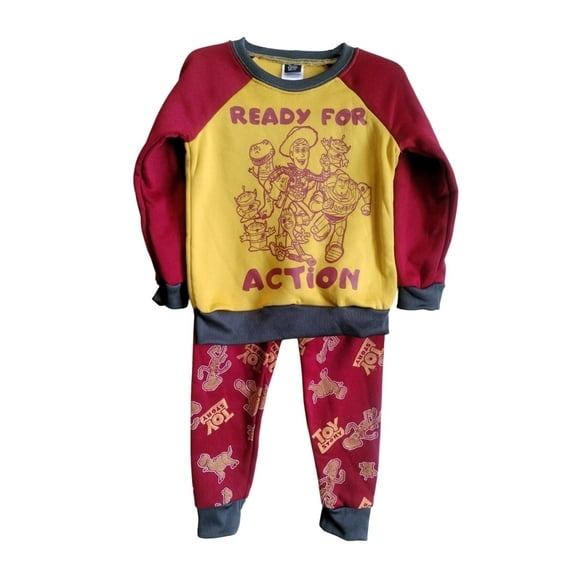 Disney Pixar Toy Story Heroes Long Sleeve Terry Sweatshirt and Jogger Pants Outfit Set Ready for Action, SIZE 5