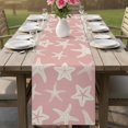thumbnail image 4 of Pink Starfish Coastal Table Runner 70 Inches, Nautical Summer Ocean Abstract Art Bed Runner Dresser Scarves Tabletop for Indoor Outdoor Parties/Ceremony/Banquet, 13" x 70", 4 of 9