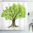 thumbnail image 1 of Ambesonne Tree Shower Curtain, Green Tree Paint Watercolors, 69"Wx70"L, Apple Green Redwood, 1 of 3