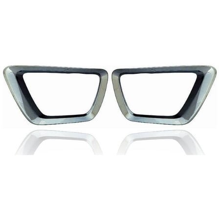 Fog Light Cover - Compatible/Replacement for 15-20 Chevrolet Colorado - Chrome With Fog Lamp - Pair Left Driver + Right Passenger Set - 22925739 22925740