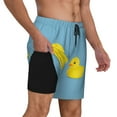 thumbnail image 2 of Naloa Cute Ducky Print Men Swim Trunks with Compression Liner ,Board Shorts,Men's Swim Shorts with Drawstring and Elastic Waistband-Large, 2 of 6