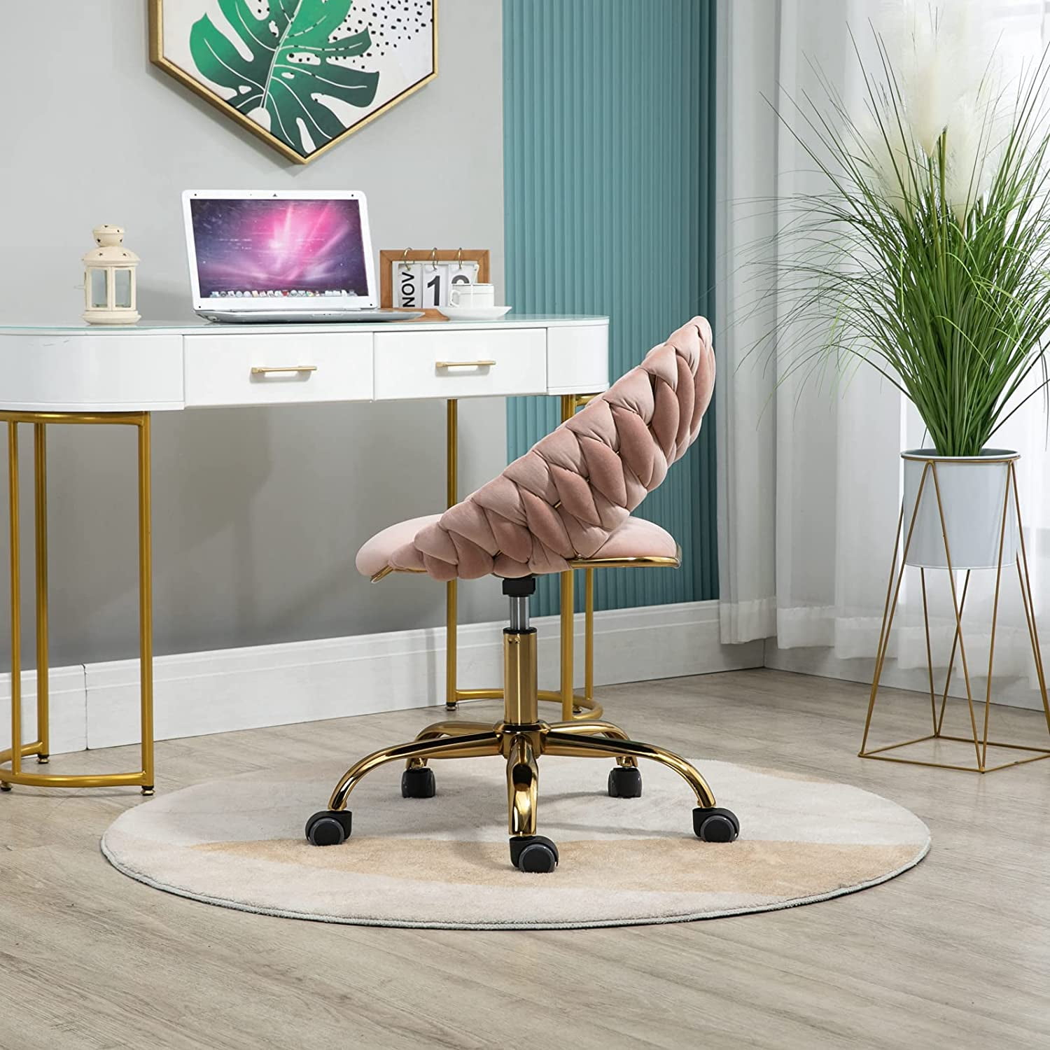 Pink gold on sale desk chair