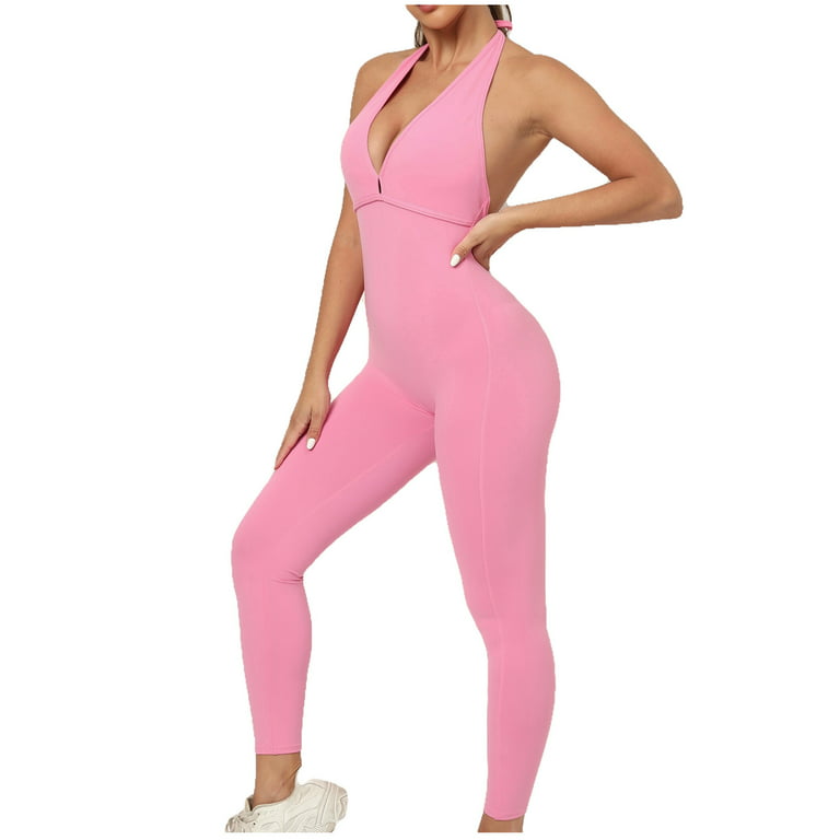 Women's Cotton Backless Pit Slim Rompers Playsuits Sexy Sport Jumpsuit  Female Fitness Knitted Long Sleeve Casual One Piece Set