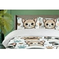 thumbnail image 2 of Ambesonne Cats and Dogs Duvet Cover Set, Cartoon Puppy Kitten, King, Off White Pale Camel, 2 of 4