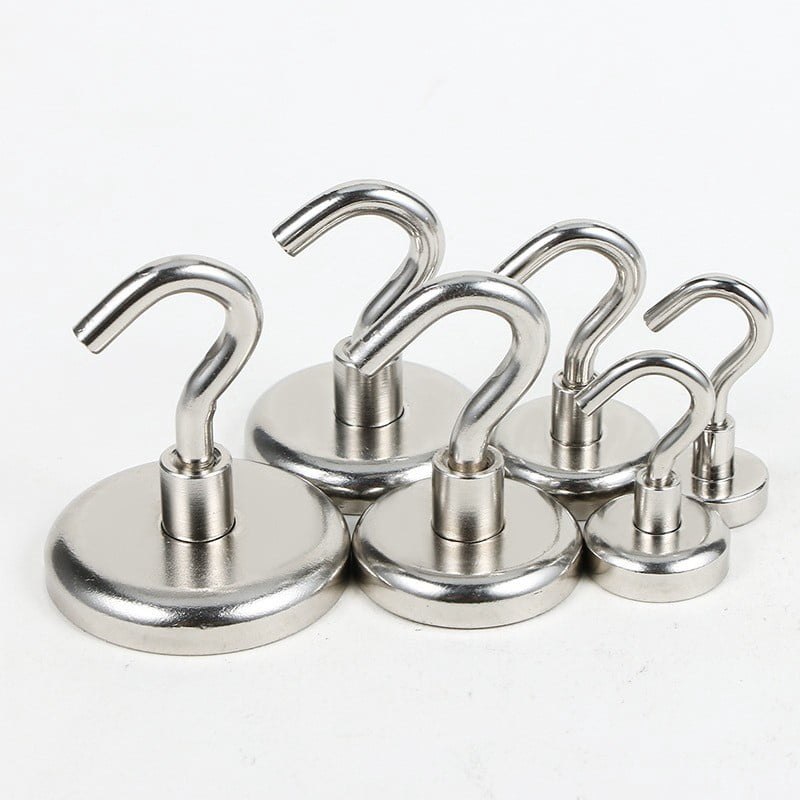 8Pcs E20 Magnetic Hooks Heavy Duty, Neodymium Magnet Hook for Hanging, Magnets with Hooks, Extra Strong Magnetic Hooks for Fridge, Magnetic Hanger for