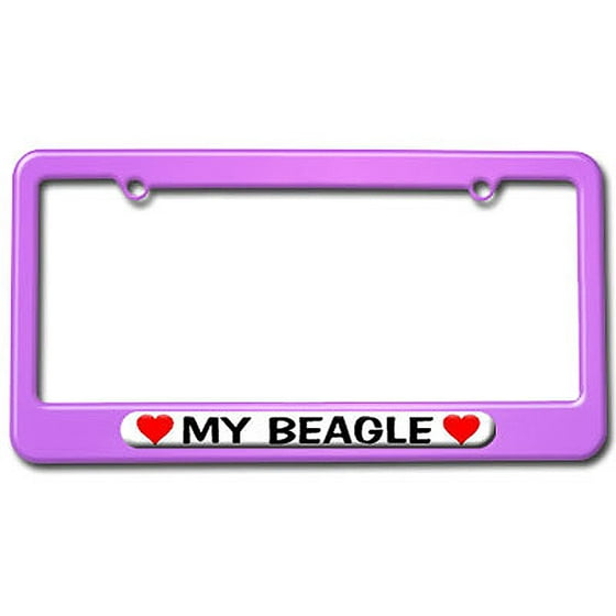 My Beagle Love With Hearts License Plate Frame