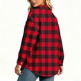 thumbnail image 5 of Josdec Women's Plaid Button Down Shirt, Lapel Long Sleeve with Double Chest Pockets for Office Daily S‑2XL, 5 of 7