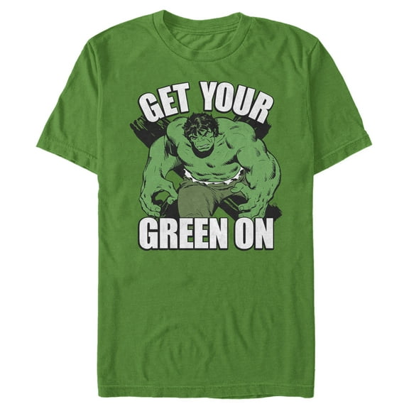 Men's Marvel St. Patrick's Day Hulk Green On Graphic Tee Kelly Green Medium