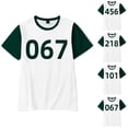 thumbnail image 1 of Disfraz de juego de calamar Rojo Verde para mujer jersey de camiseta de manga corta cosplay 067 S, 1 of 5
