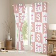 thumbnail image 3 of Erosebridal Girls Pink Bows Curtains Pack of 2 (42x84 Each),Classic Checkered Pattern Letter S Print Curtains Blackout For Kids, 3 of 7