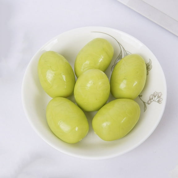 LOLIPPYY 6Pcs Vibrant Green Jujube Artificial Fruit for Decorative Use and Photography Displays