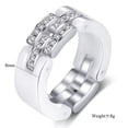 thumbnail image 2 of PAMTIER Unisex Ceramic Creative Unique Micro-Inlaid Crystal Zircon Chain Link Splicing Ring Couple Eternity Wedding Band Comfort Fit White Size 9, 2 of 6