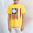 thumbnail image 2 of TOWED22 Boys Short Sleeve T-Shirts Crew Neck Tees Classic Stripes Color Block Patterns Summer Tops(Yellow,7-8 Y), 2 of 4