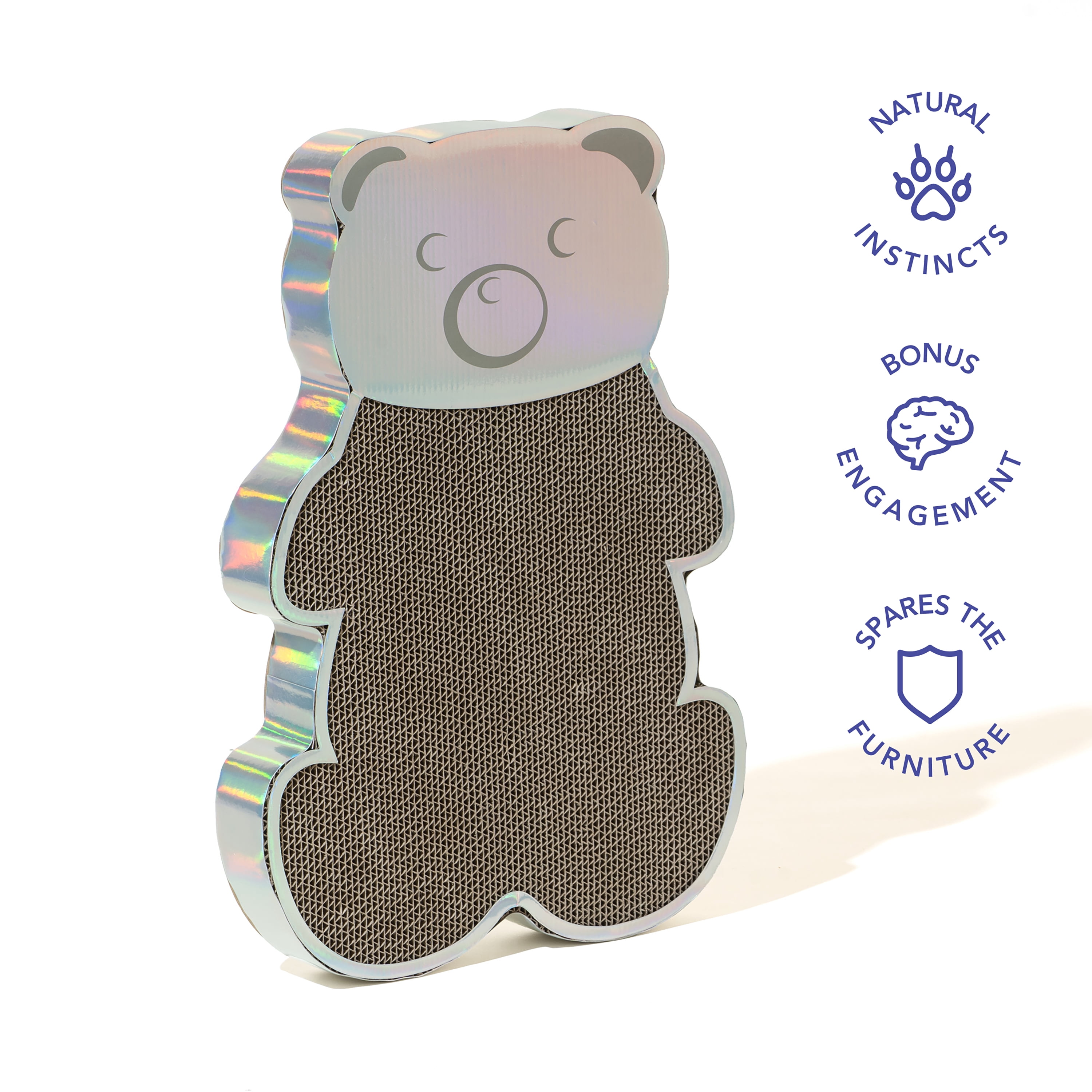Oodles Gummy Bear Ombre Corrugated Cardboard Cat Scratching Pad, Multicolor, One Size