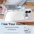 thumbnail image 4 of Case For iPhone 16 Plus 6.7-inch, Bright Color Glitter Gradient Frame Holder Slim Magnetic Phone Case [Compatible With MagSafe ] Hard Back & Soft TPU Bumper Shockproof Protective Cover,White, 4 of 8