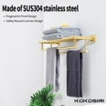 thumbnail image 2 of KOKOSIRI 24 Inch Towel Rack with Double Towel Bars Bathroom Towel Shelf Towel Holder Wall Mounted SUS 304 Stainless Steel Brushed Gold B6005BG-L24, 2 of 7