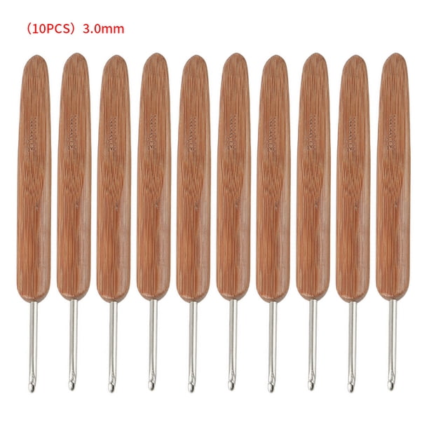Bearachild 10 Uds ganchos de ganchillo mango de bambú alúmina ganchos de ganchillo juego de agujas de tejer 2,5-6mm ganchillo para tejer herramienta de Decoración del hogar 1 cabeza 3.0 mm Bearachild HA006418-11