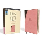 Niv, Premium Gift Bible, Leathersoft, Pink/Brown, Red Letter Edition, Comfort Print (Hardcover)