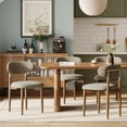 thumbnail image 4 of AFO Set of 4 Dining Chairs, Chenille Upholstered Kitchen Side Chairs with Wood Legs and Backrest for Modern Mid-Century Dining Room and Restaurant, Taupe, 4 of 14