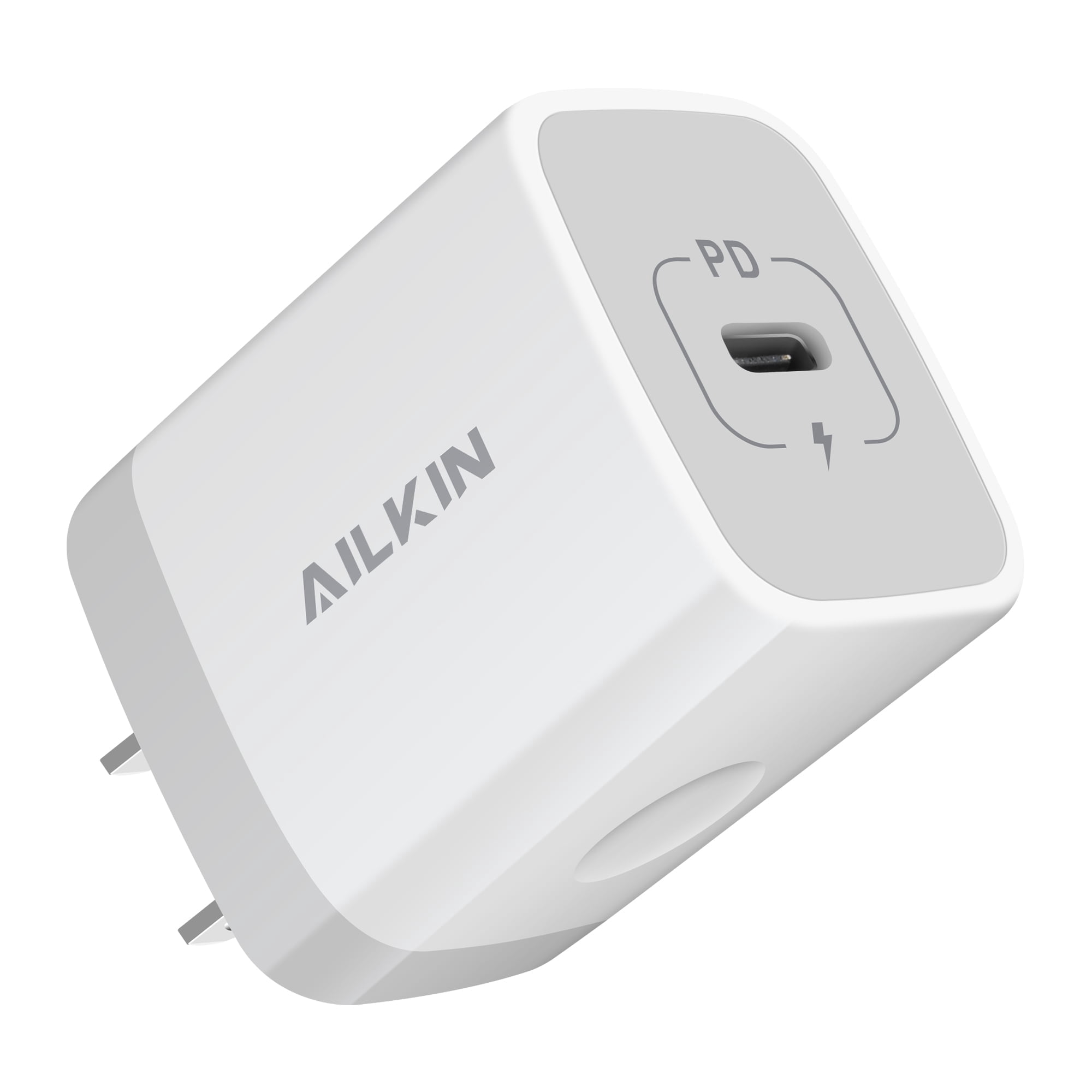 AILKIN USB C Wall Charger Block,20W PD C Type Wall Chargers Compatible for iPhone 15 Charger Fast Charging Block Charger Plug Power Adapter USB C Brick Cube Box,White