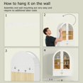 thumbnail image 6 of Ludatido Bathroom Medicine Cabinets with 4 Doors, Wall Mounted Medicine Cabinets with Adjustable 4 Shelves, Arched Design Medicine Cabinet with Glass for Bathroom White Wood Grain, 6 of 14