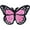 BUTTERFLIES PINK - MINI, variant on Butterflies White - Mini Patch - Sew Iron on, Original Embroidered Artwork - Patch - 0.75" x 1"