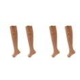 thumbnail image 3 of 2 Pairs Unisex Compression Socks with Zipper for Easy Wear - Stretch Leg Support Open Toe Knee High Stockings for Sports & Circulation - Nude, Size XXL, 3 of 3