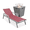 Burgundy, variant on LeisureMod Marlin Modern Gray Aluminum Outdoor Patio Chaise Lounge Chair With Arms with Square Fire Pit Side Table Perfect for Patio, Lawn, and Garden (Black)