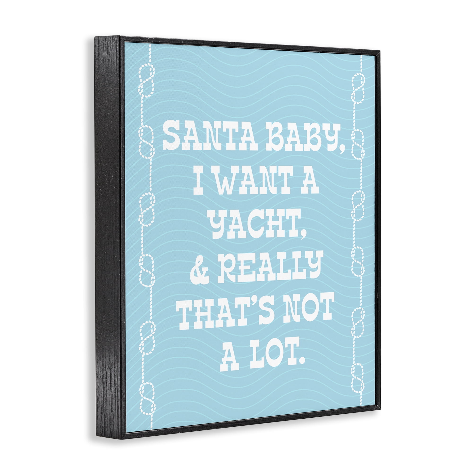 Stupell Industries Funny Yacht For Christmas Holiday Painting Black Framed Art Print Wall Art, 11 x 14