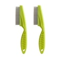 thumbnail image 2 of VONKY 2piece Easy To Clean And Robust Nit Comb For Cats And Dogs Stylish Professional Pet Flea Comb fruit green L 1Set, 2 of 6