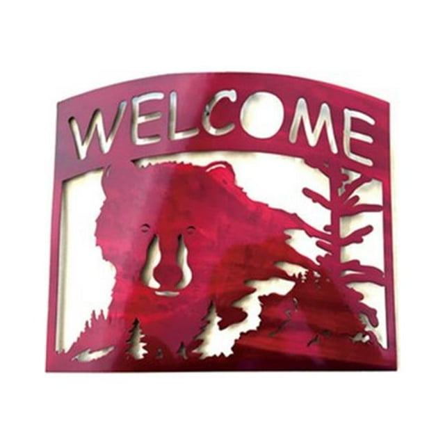 Peterson Artwares PH1703 Welcome Bear Metal Wall Art