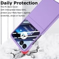 thumbnail image 5 of for Motorola Razr+ 2023 Case with Integrated Glass Screen Protector, Slim Matte Hard PC Back Cover Scratch-Resistant Full Coverage Phone Case for Moto Razr Plus 2023 - Purple, 5 of 12