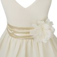 thumbnail image 4 of Manyakai Kids Sleeveless Flower Girl Dress V-Neck Ruched Chiffon Wedding Party Formal Ball Gown Cream 14, 4 of 7