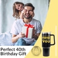 thumbnail image 5 of 40th Birthday Gifts Men Women 40 Year Old Birthday Gift Ideas May the Forties Be With You 40oz Tumbler Cup With Handle and Straw, 5 of 6