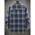thumbnail image 2 of Zaful Classic Plaid Shirt for Men Plaid Pattern Pocket Button Down Shirt Blue M, 2 of 4