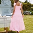 thumbnail image 4 of ICHUANYI Clearance Fashion Women Summer Casual Print Camis Sleeveless Bandage Vest Long Dress(Pink, XXL) ICHUANYI WER2023081017660, 4 of 6
