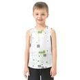 thumbnail image 2 of Green Gray Lines Dots Plaids Modern Style Vest Undershirt Tank Top Sleeveless Quick Dry L, 2 of 7