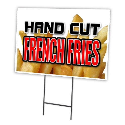 SignMission C-2436 Hand Cut French Fries 24 x 36 in. Yard Sign & Stake - Hand Cut French Fries