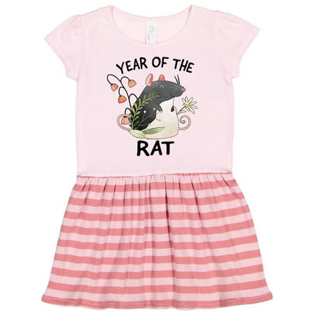 

Inktastic Chinese Zodiac Year of The Rat Gift Toddler Girl Dress