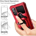 thumbnail image 6 of Nagebee Phone Case Compatible for Motorola Moto G Play (2023) with Tempered Glass Screen Protector, Full-Body Protective [Military-Grade] Magnetic Car Mount Ring Holder Heavy-Duty Cover (Red), 6 of 7