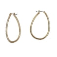 thumbnail image 3 of Ladies Gold Tone Loop Hoop Crystal Studded Pierced Earrings - Gift Boxed, 3 of 5