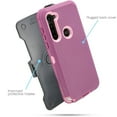 thumbnail image 3 of Value Pack ! for Moto G Power 2020 XT2041 Heavy Duty case Phone Case 360° Cover Screen Protector Clip Kickstand Holster Hybrid Shock Bumper (Purple Rose), 3 of 4